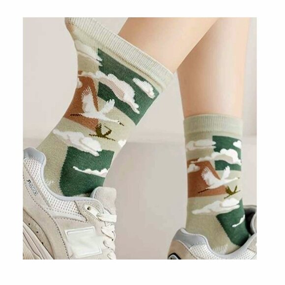 Nature Pattern Cotton Socks 4 Pair Med - Picture 7 of 7